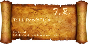 Till Rozália névjegykártya